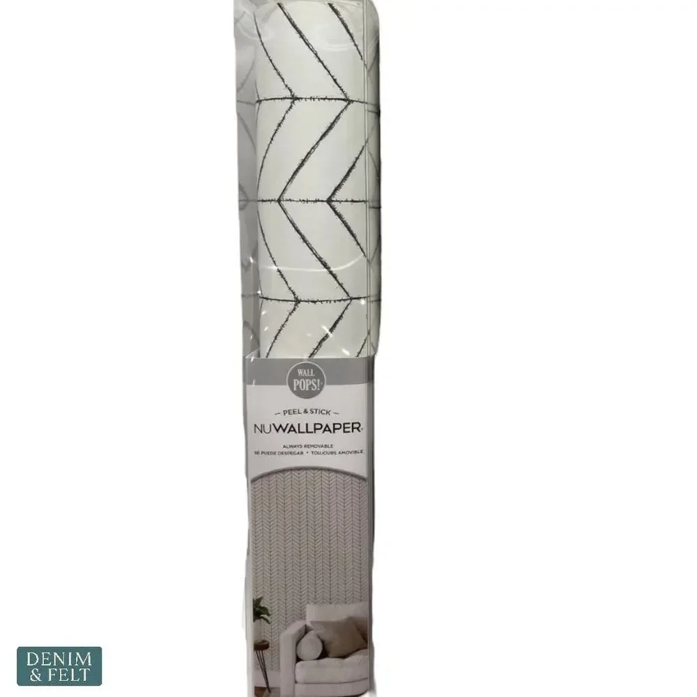 WallPops NuWallpaper Harper Grey Peel & Stick Removable Wallpaper Roll NEW